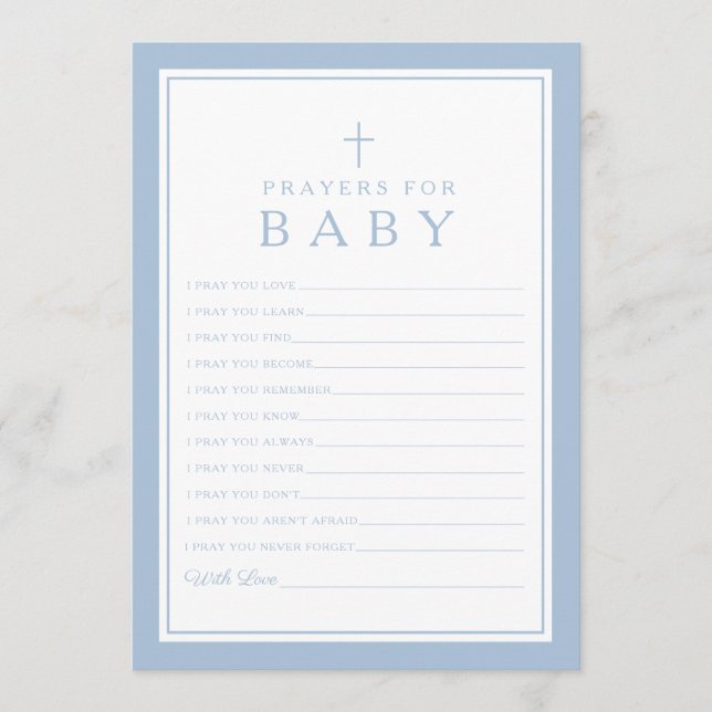 Prayers For Baby Baptism Advice Card (Front)