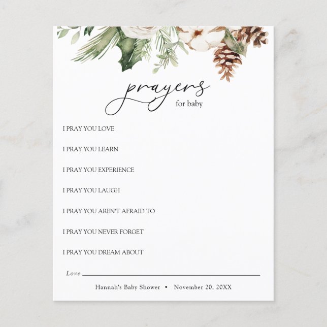 Prayers for Baby Winter Greenery (Front)