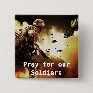 Prayers for our Soldiers 15 Cm Square Badge