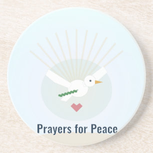 Prayers for Peace Sandstone Coaster Editable Messa