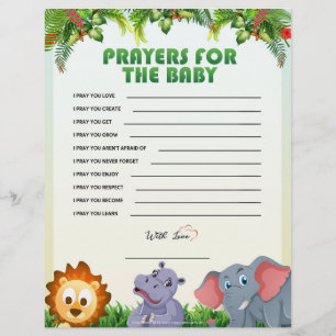 Prayers For The Baby [Animal Theme] Letterhead