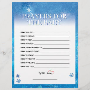 Prayers For The Baby [Snowy Blue] Custom Letterhead