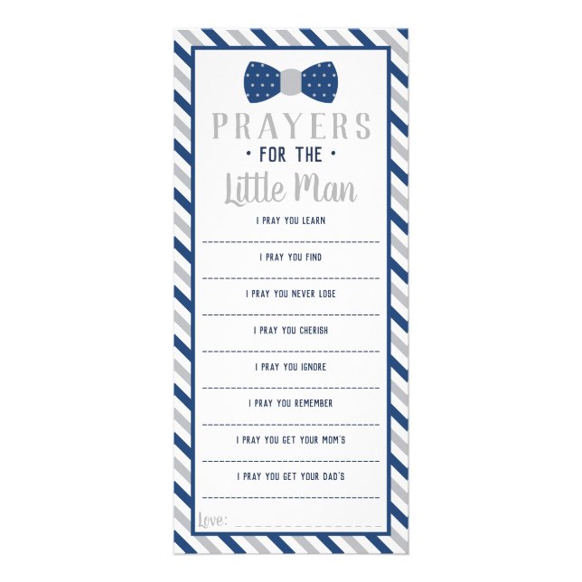 Prayers for the Little Man, Navy Blue, Grey Rack Card (Front)