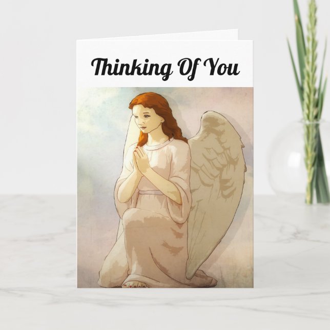 Praying Angel Greeting Card (Front)
