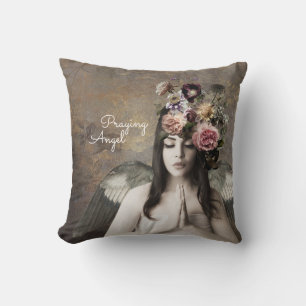 Praying Angel, Unique Customisable Throw Pillow