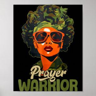 Praying Black Woman Afro Christian Sayings Prayer Poster