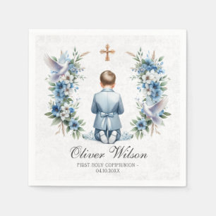 Praying Boy Holy Communion Paper Napkin