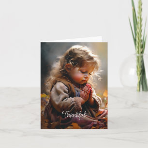 Praying child blank Thanksgiving Card