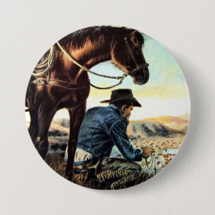 Praying Cowboy 7.5 Cm Round Badge