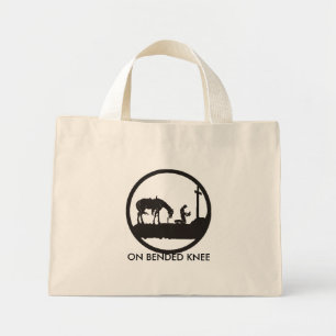 praying cowboy, ON BENDED KNEE Mini Tote Bag