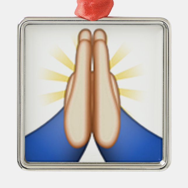 praying emoji metal ornament (Front)