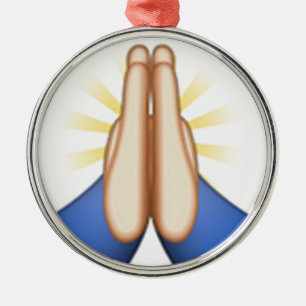 praying emoji metal tree decoration