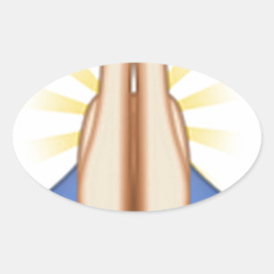 praying emoji oval sticker