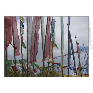 Praying flag poles in mountain, Yotongla Pass