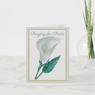 Praying for Peace White Calla Lily Encouragement Card
