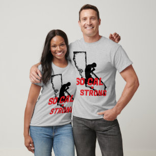 PRAYING FOR SO CAL STRONG Red Blk CA Heart T-Shirt