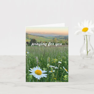 Praying for you custom text original daisy photo card