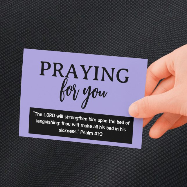 Praying For You Psalm Get Well Soon Postcard (Praying For You Psalm Get Well Soon Purple Postcard)