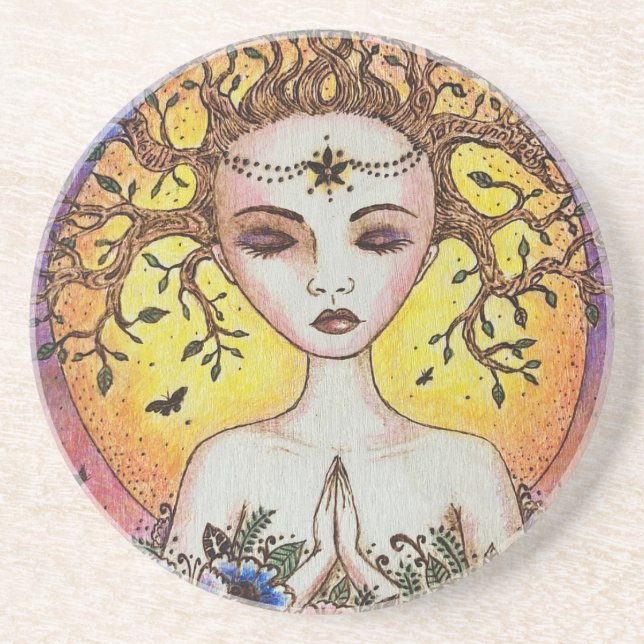 Praying Girl Coaster (Front)