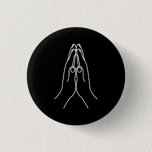Praying Hands 3 Cm Round Badge