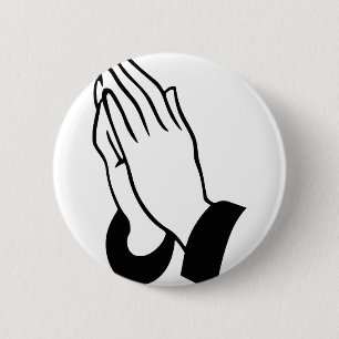 Praying Hands 6 Cm Round Badge