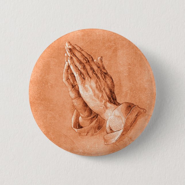 Praying Hands 6 Cm Round Badge (Front)