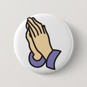 Praying Hands 6 Cm Round Badge
