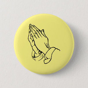 Praying Hands 6 Cm Round Badge