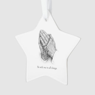 Praying Hands Acrylic Star Ornament