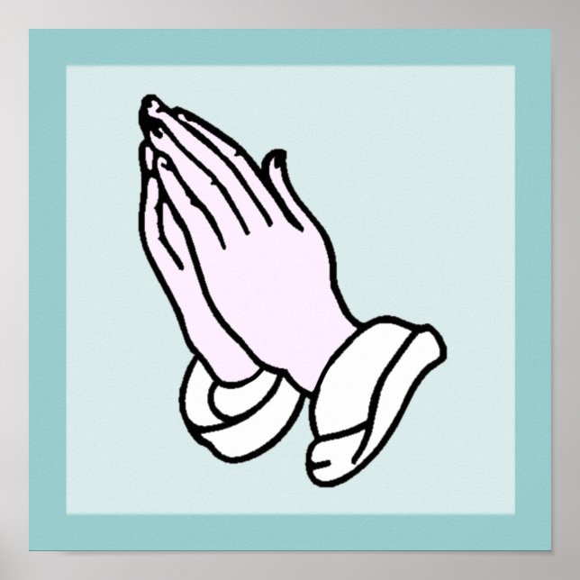 Praying Hands Border Style Poster (Front)