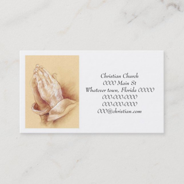 Praying Hands Business Card (Front)