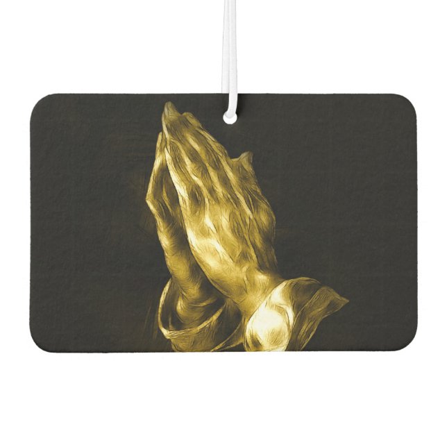 Praying hands car air freshener (Front)