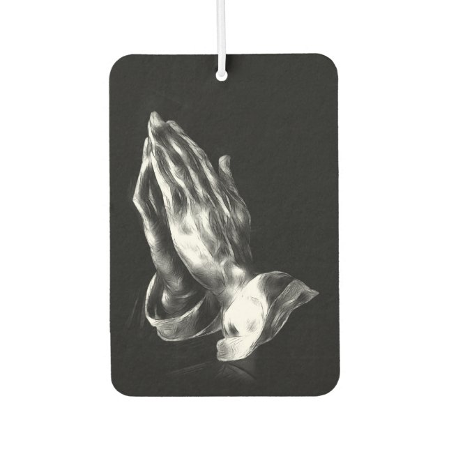Praying hands car air freshener (Front)