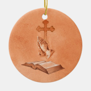 Praying Hands Ceramic Ornament