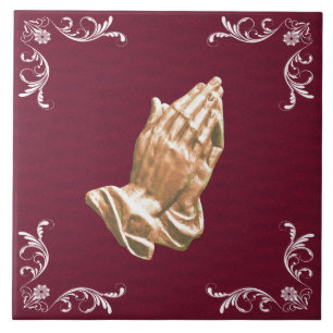 PRAYING HANDS CERAMIC TILE
