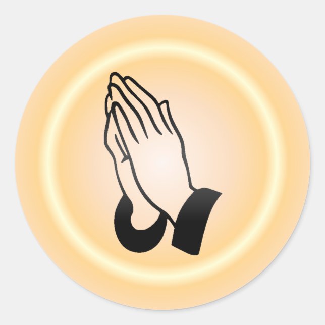 Praying Hands Classic Round Sticker (Front)