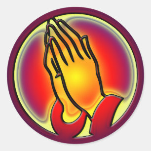 PRAYING HANDS CLASSIC ROUND STICKER