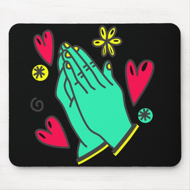 Praying Hands I BlkBkg I  Mouse Pad (Front)