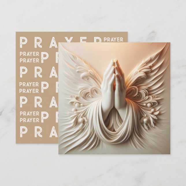 Praying Hands In Soft White Tones (Front/Back)