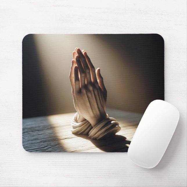 Praying Hands In Sunshine Mouse Pad (With Mouse)