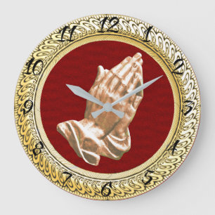 PRAYING HANDS LARGE CLOCK