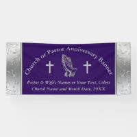 Praying Hands Pastor or Church Anniversary Banner