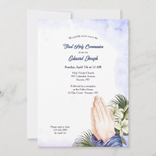 Praying Hands Religious  Invitation