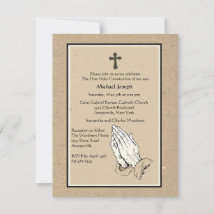 Praying Hands Religious Invitation