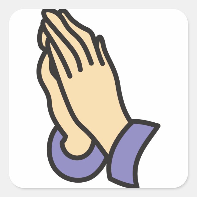 Praying Hands Square Sticker (Front)