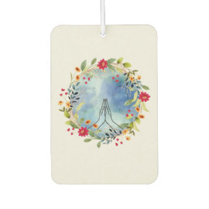 Praying hands watercolor car air freshener