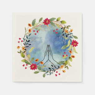 Praying hands watercolor napkin