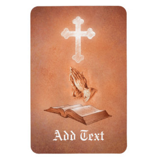 Praying Hands with Cross and Bible Magnet