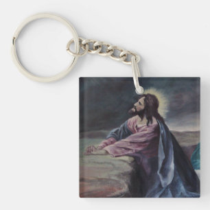 Praying in Gethsemane Key Ring