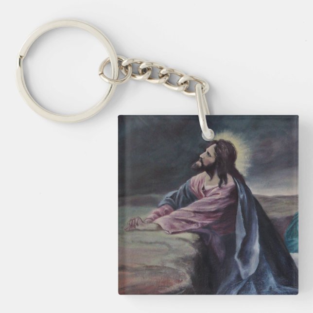 Praying in Gethsemane Key Ring (Front)